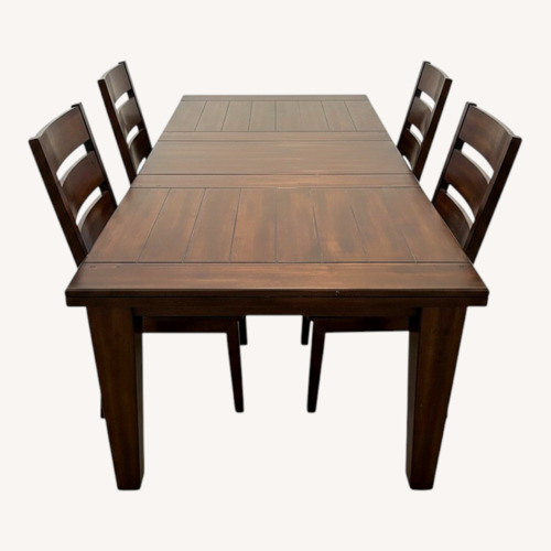 Used Ashley Furniture Dark Brown Wood Dining Set for sale on AptDeco