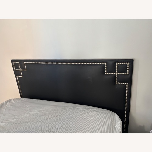 Used Custom Made Black Leather Headboard  for sale on AptDeco
