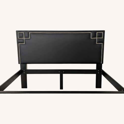 Used Custom Made Black Leather Headboard  for sale on AptDeco