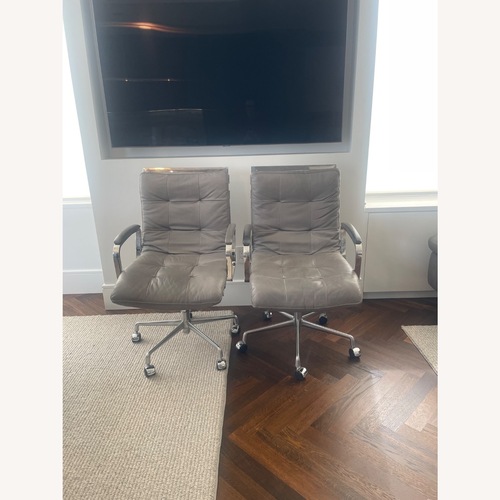 Used Light Gray Leather Office Chairs for sale on AptDeco