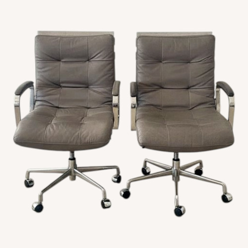 Used Light Gray Leather Office Chairs for sale on AptDeco