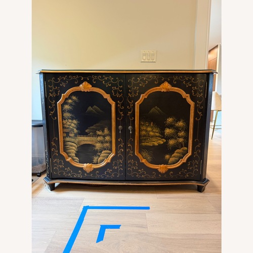 Used Hand Painted Black Wood Sideboard for sale on AptDeco