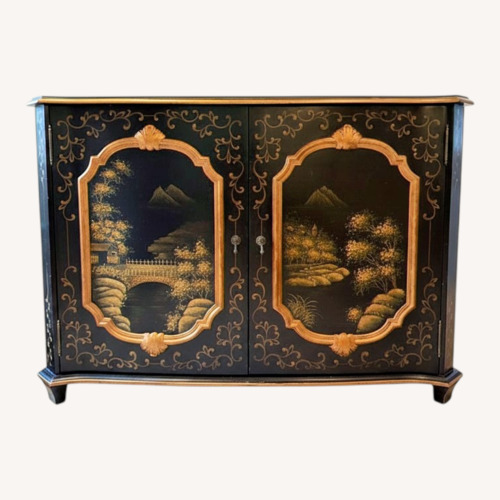 Used Hand Painted Black Wood Sideboard for sale on AptDeco