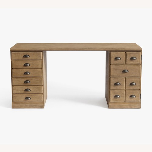 Used Pottery Barn Light Brown Wood Desk for sale on AptDeco