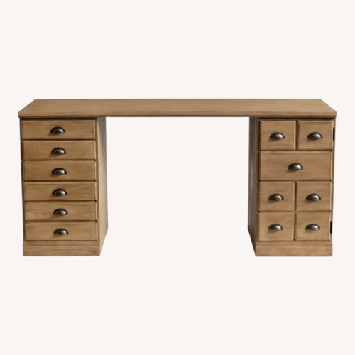 Used Pottery Barn Light Brown Wood Desk for sale on AptDeco