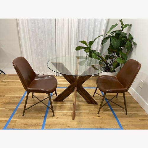 Used World Market Dark Brown Glass Dining Set for sale on AptDeco
