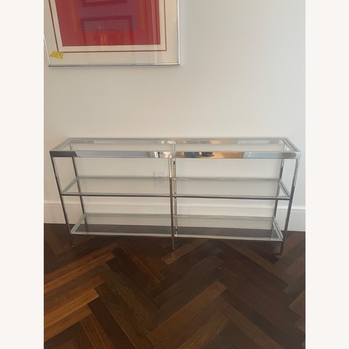 Used Silver and Glass 3 Shelf Sideboard for sale on AptDeco