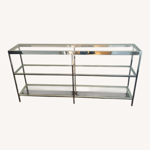 Used Silver and Glass 3 Shelf Sideboard for sale on AptDeco