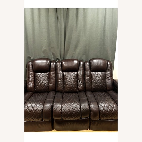 Used Dark Brown Leather 3+ Seater Sofa for sale on AptDeco