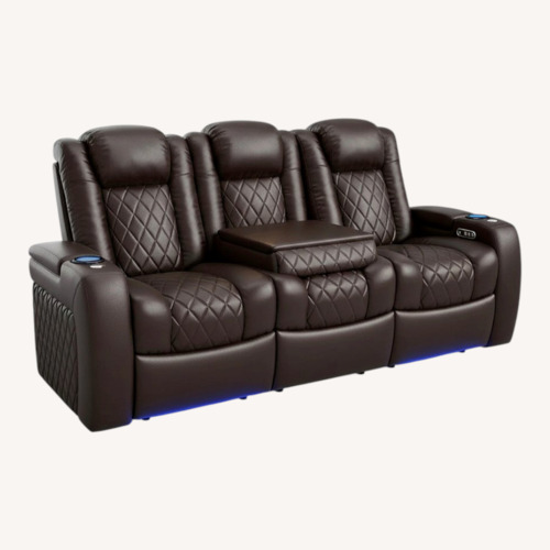 Used Dark Brown Leather 3+ Seater Sofa for sale on AptDeco