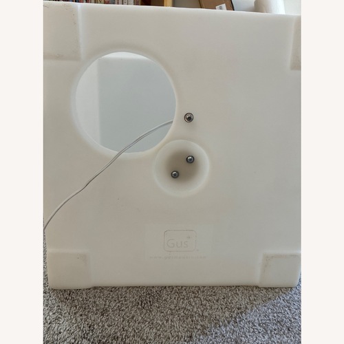 Used Gus Modern White Plastic Floor Lamp/Ottoman for sale on AptDeco