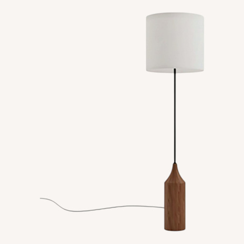 Used West Elm Wood and Brass Floor Lamp for sale on AptDeco