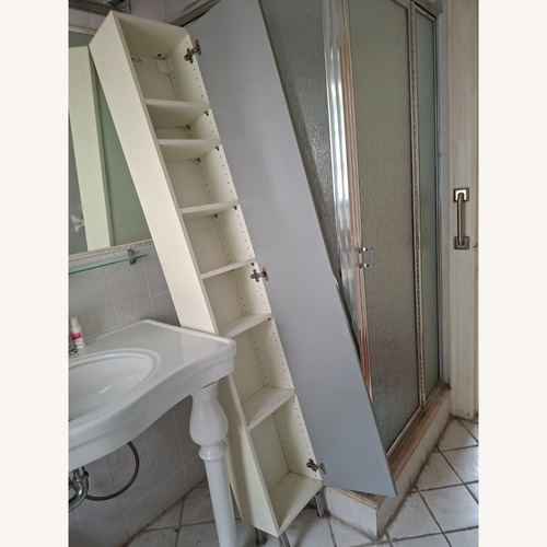 Used Vintage/Antique White Wood Armoire for sale on AptDeco