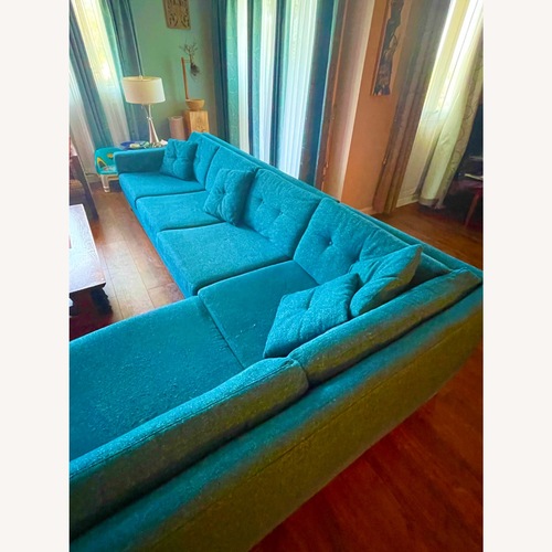Used Custom Midcentury Modern Sectional (Teal) for sale on AptDeco