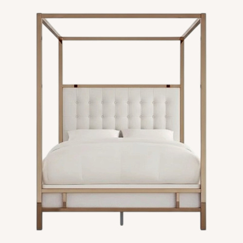 Used InspireQ Gold Metal King Bed for sale on AptDeco