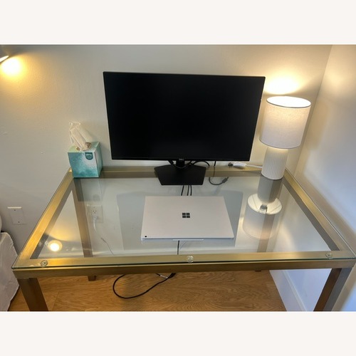 Used Gold and Glass Desk for sale on AptDeco