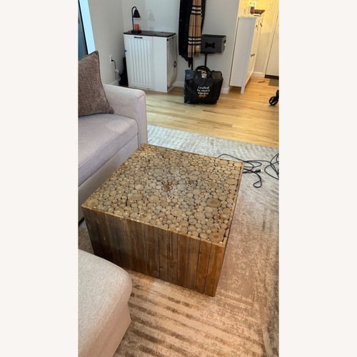 Used Wayfair Natural Square Wood Coffee Table for sale on AptDeco