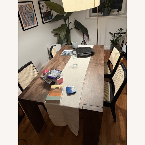 Used CB2 Blox Dark Brown Wood Dining Table for sale on AptDeco