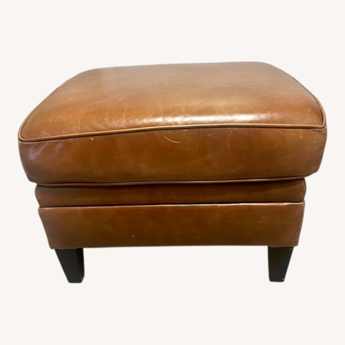 Used Century Furniture Light Brown Leather Ottoman for sale on AptDeco