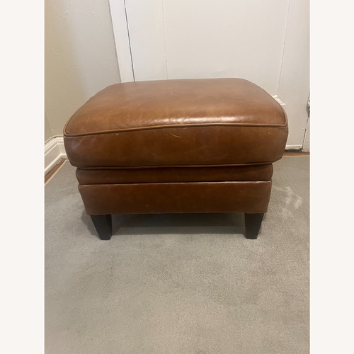 Used Century Furniture Light Brown Leather Ottoman for sale on AptDeco