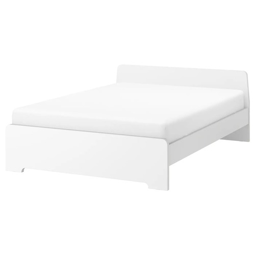 Used IKEA ASKVOLL White Wood Full Bed for sale on AptDeco