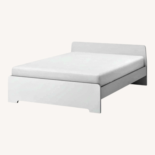 Used IKEA ASKVOLL White Wood Full Bed for sale on AptDeco