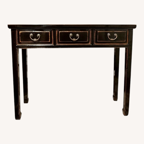 Used Ming Style Black Lacquered Wood Long Console Table for sale on AptDeco