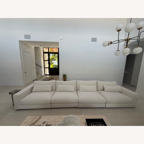 Used Restoration Hardware White Cloud Modular Track 4 Piece Sofa for sale on AptDeco
