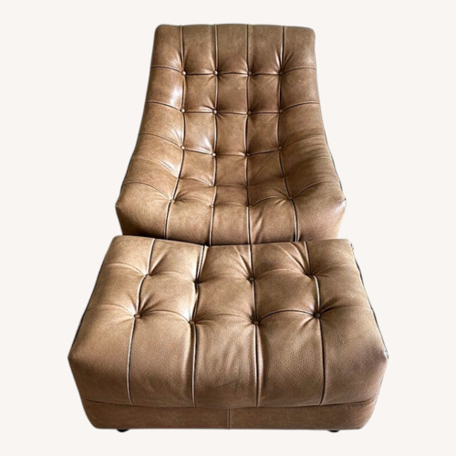 Used Milo Baughman Leather Ottoman for sale on AptDeco