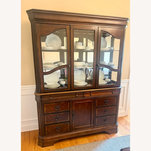 Used Ashley Furniture Hamlyn China Cabinet Hutch  for sale on AptDeco