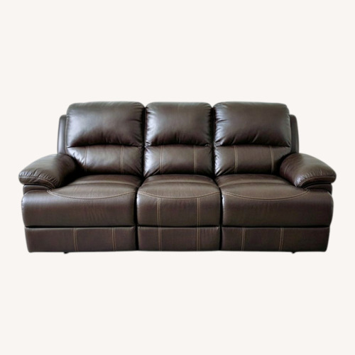 Used Dark Brown Leather Sits 3 People, 2 Parts Recliner for sale on AptDeco