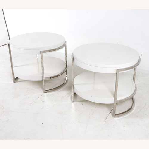 Used Mitchell Gold + Bob Williams Lawson White Side Tables for sale on AptDeco