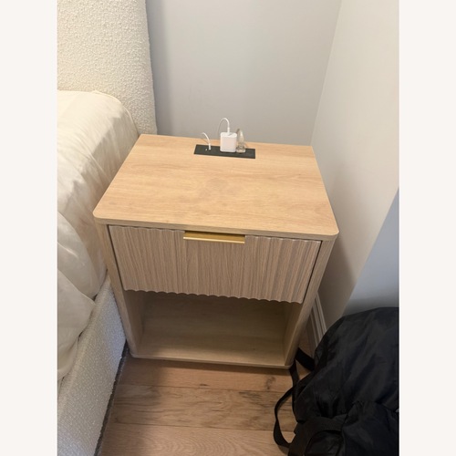 Used Light Wood Nightstand, Charging & Nightlight for sale on AptDeco
