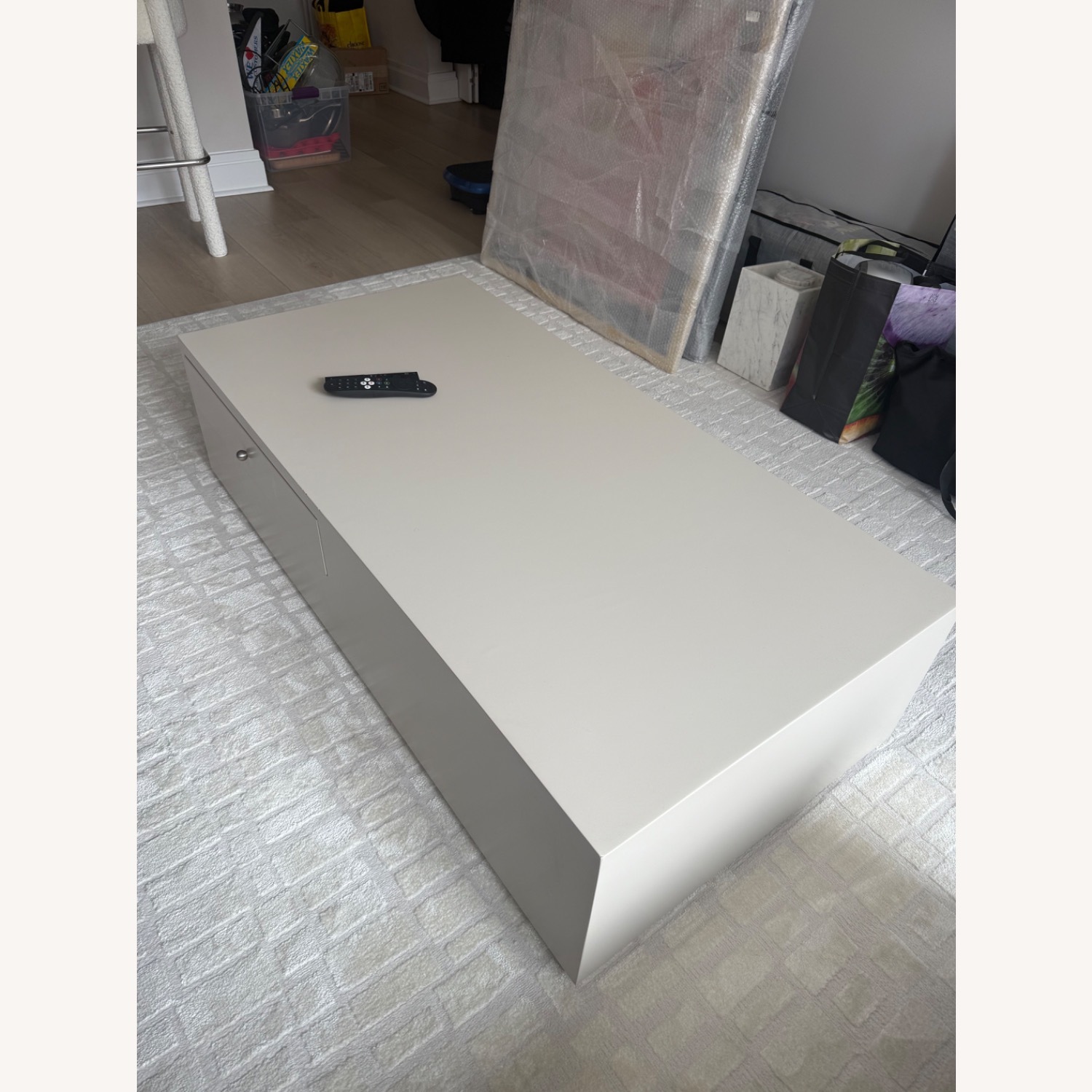 West Elm White Billy Cotton Lacquered Coffee Table (50") - image-2