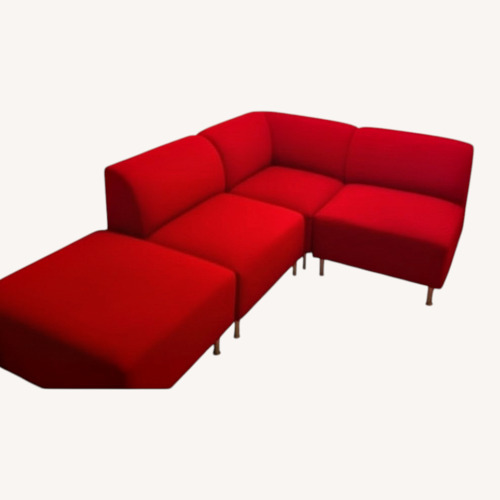 Used Red 4 Piece Modular Sectional Sofa for sale on AptDeco