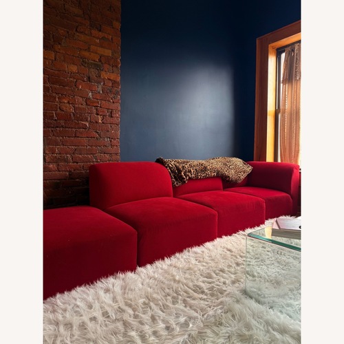 Used Red 4 Piece Modular Sectional Sofa for sale on AptDeco