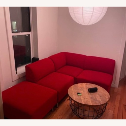 Used Red 4 Piece Modular Sectional Sofa for sale on AptDeco