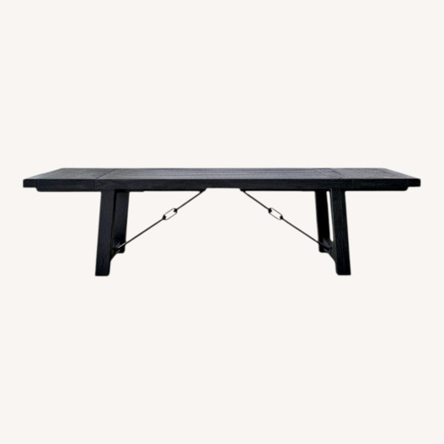 Used Pottery Barn Benchwright Dark Brown Wood Dining Table for sale on AptDeco