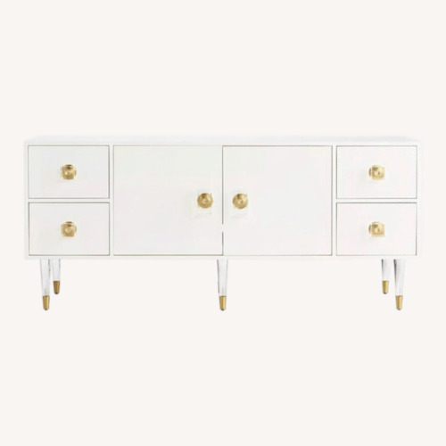 Used Anthropologie White Lacquered Regency Sideboard for sale on AptDeco