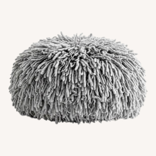 Used ZZ Driggs Grey Merino Wool Woolly Pouf for sale on AptDeco