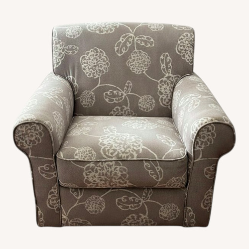 Used Natural Fabric Armchair With Ottoman for sale on AptDeco