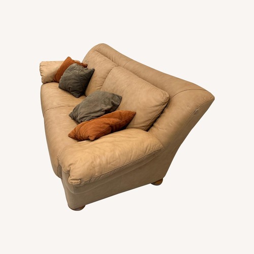Used Natuzzi Light Brown Leather 3+ Seater Sofa for sale on AptDeco