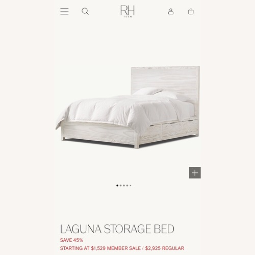 Used Restoration Hardware Whitewashed Natural Bed for sale on AptDeco