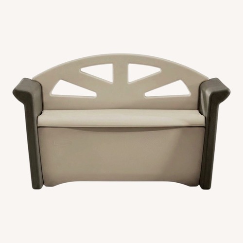 Used Rubbermaid Light Gray Plastic Bench for sale on AptDeco