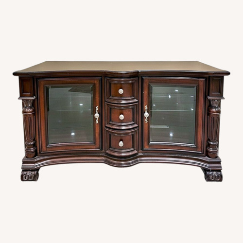 Used Dark Brown Wood Entertainment Unit for sale on AptDeco