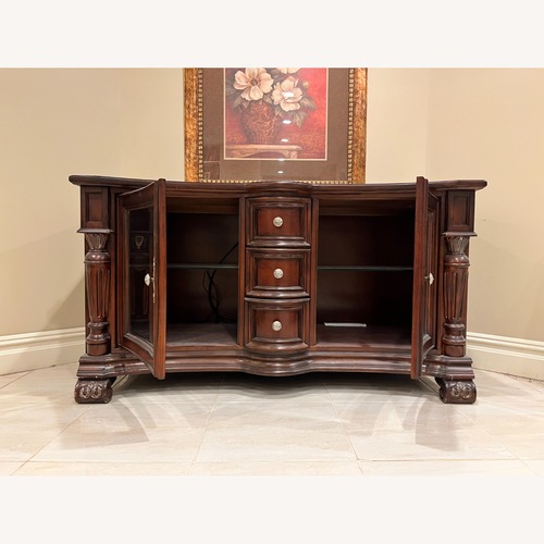 Used Dark Brown Wood Entertainment Unit for sale on AptDeco