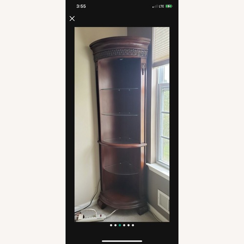 Used Raymour & Flanigan Dark Brown Wood Wall Shelves for sale on AptDeco