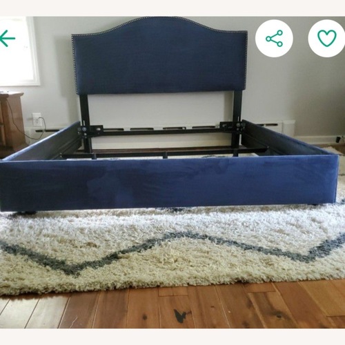 Used Macy's Upholstered Queen Bed Frame for sale on AptDeco