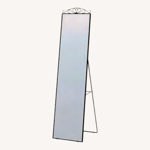 Used IKEA KARMSUND Black Glass Floor Mirror for sale on AptDeco