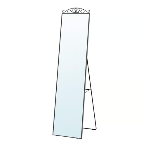 Used IKEA KARMSUND Black Glass Floor Mirror for sale on AptDeco